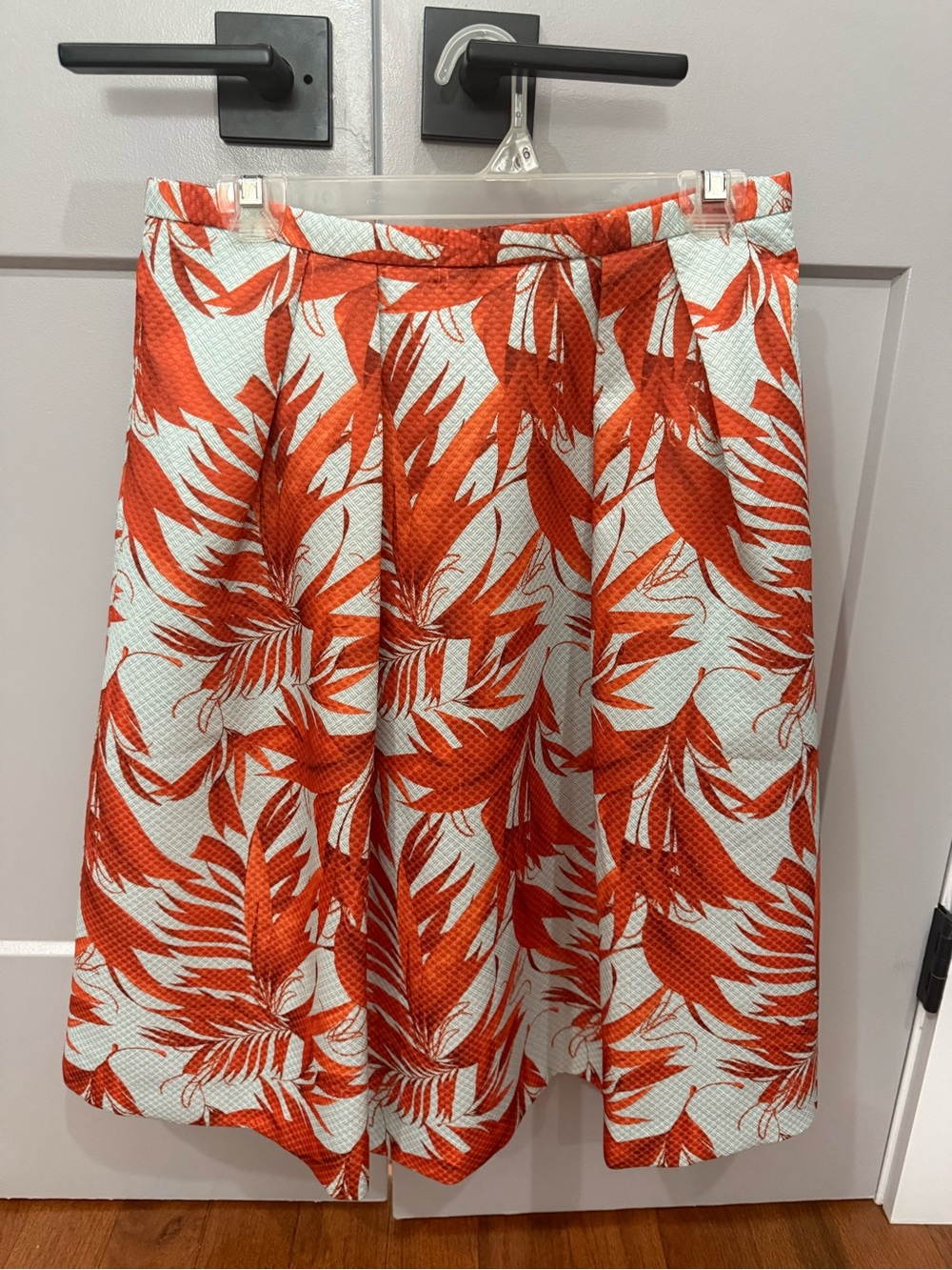 H&M Orange and White Printed Skirt